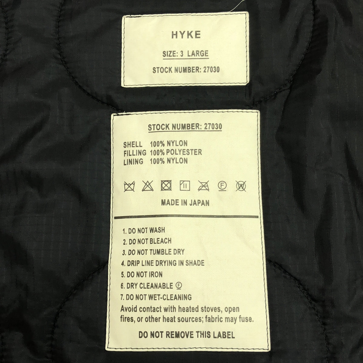 HYKE / 하이크 | 퀼팅 노 컬러 밀리터리 라이너 재킷 | 3 | 블랙 | 여성