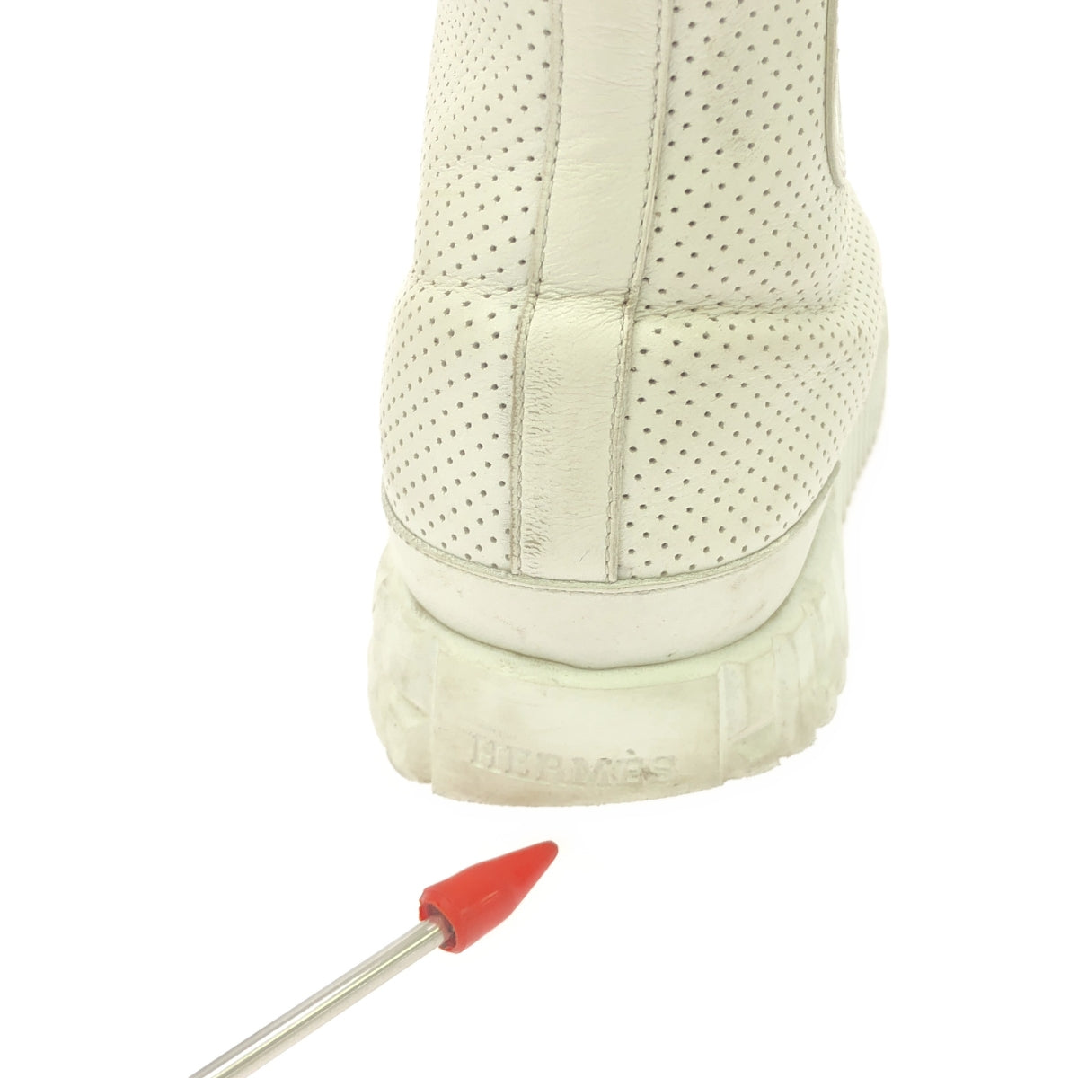 HERMES / エルメス | クライム パンチングレザー ハイカットスニーカー | 35 | ホワイト | レディース