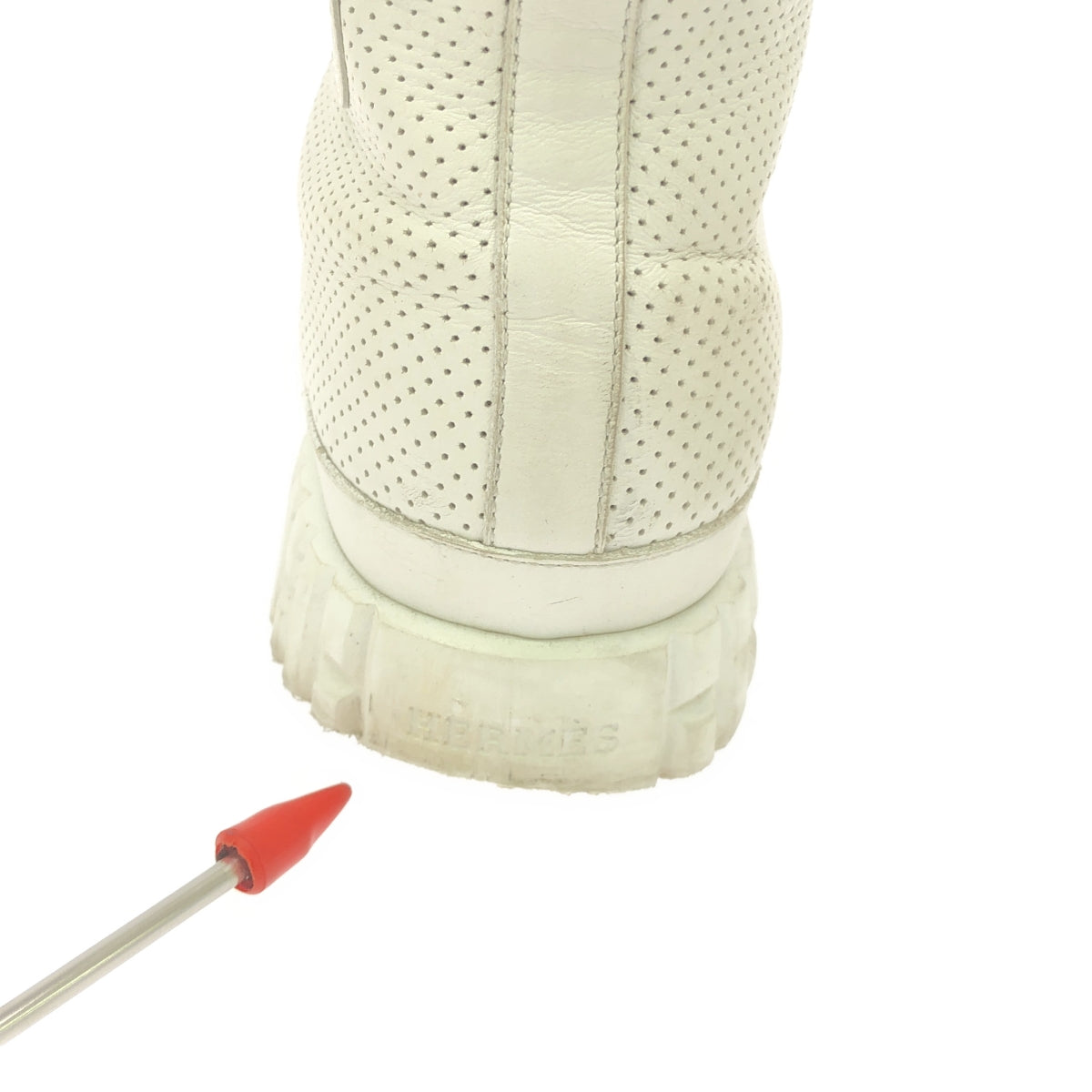 HERMES / エルメス | クライム パンチングレザー ハイカットスニーカー | 35 | ホワイト | レディース