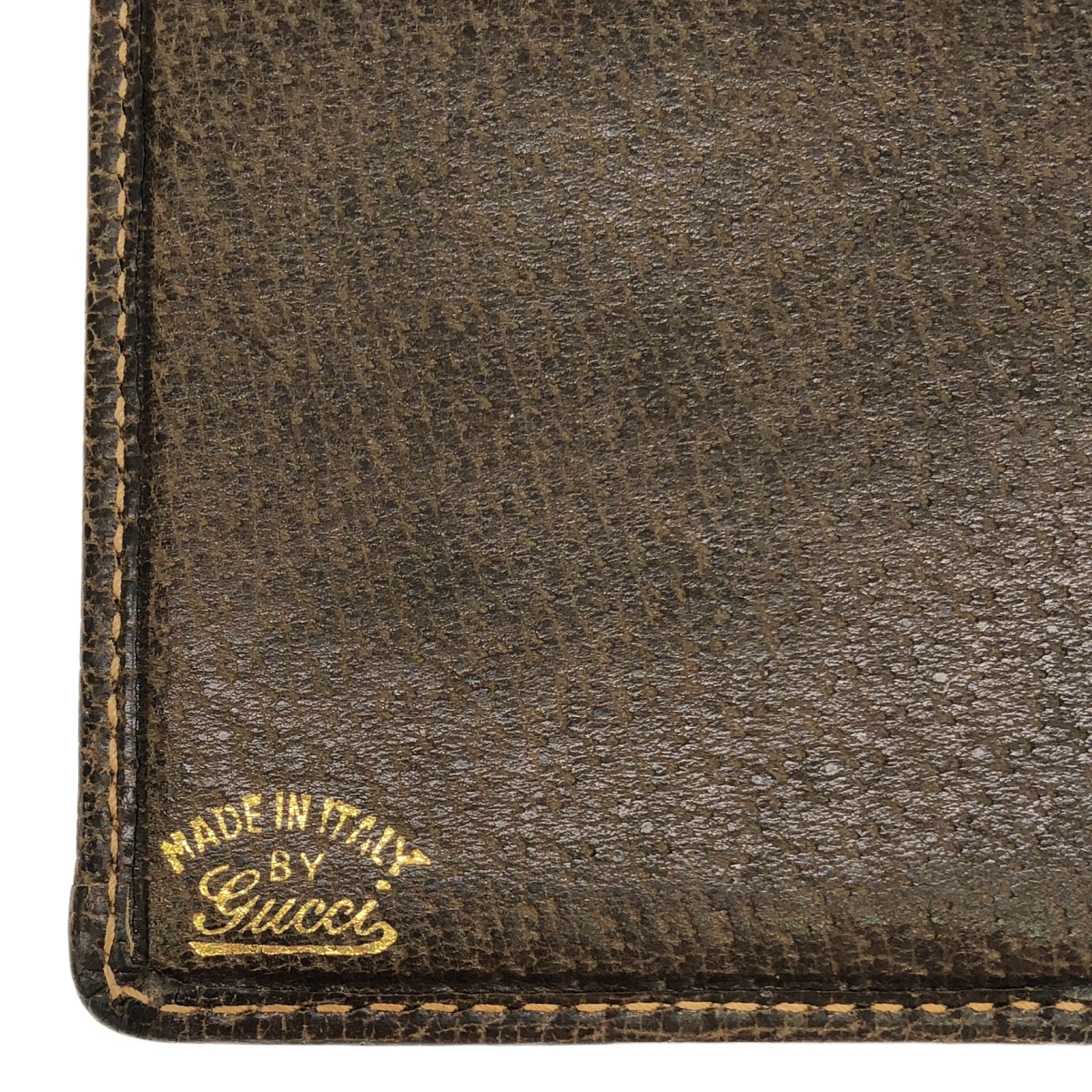 GUCCI | 舊款 GG Shima 長版皮夾 折疊皮革 x PVC | 米色 / 棕色 | 女款