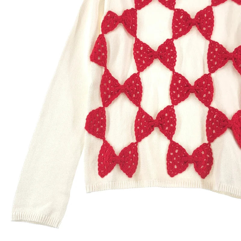 COMME des GARCONS GIRL / コムデギャルソンガール | 2025SS | コットン混 リボン クルーネック ニット | S | レディース