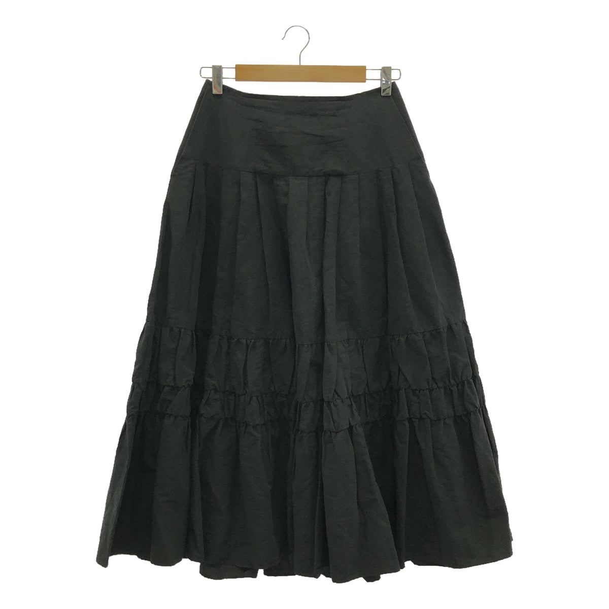 馬提尼克島遺產 / 馬提尼克島遺產 |棉麻打字機分層裙 | 2 |黑色 |女性的