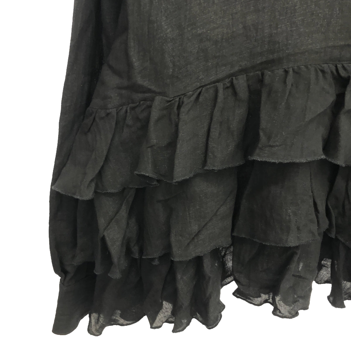 HACHE | Viscose ruffled shirt blouse | 44 | Black | Women's