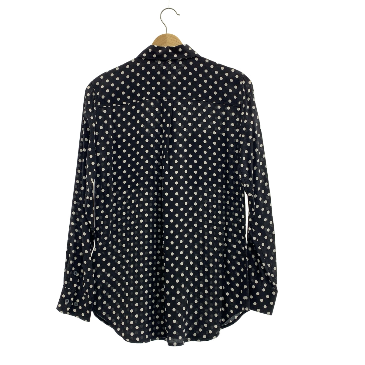 EQUIPMENT / エキップモン | silk 100％ / シルク 総柄 ロゴボタン シャツ ブラウス | S | レディース