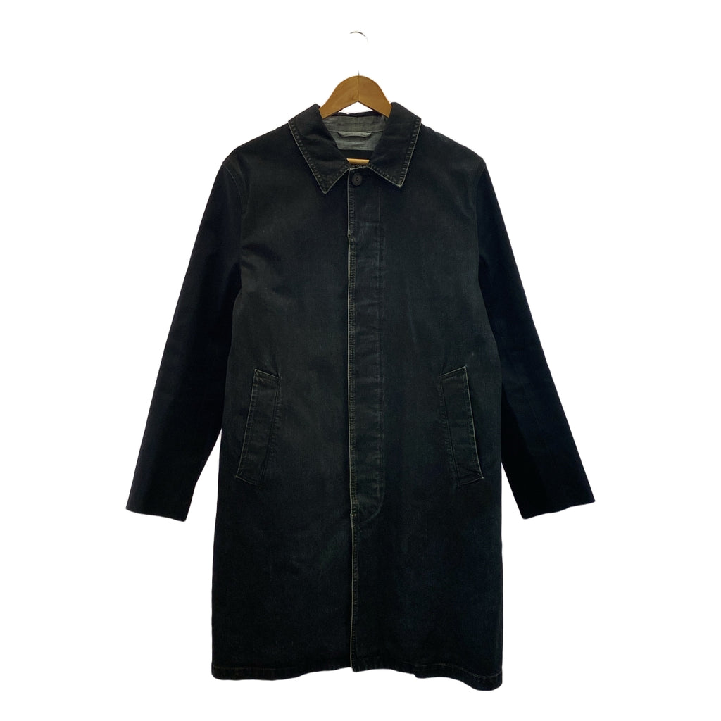 MACKINTOSH / マッキントッシュ | EDIT. コットン デニム 切替 ステンカラーコート | 40 | ブラック | メンズ