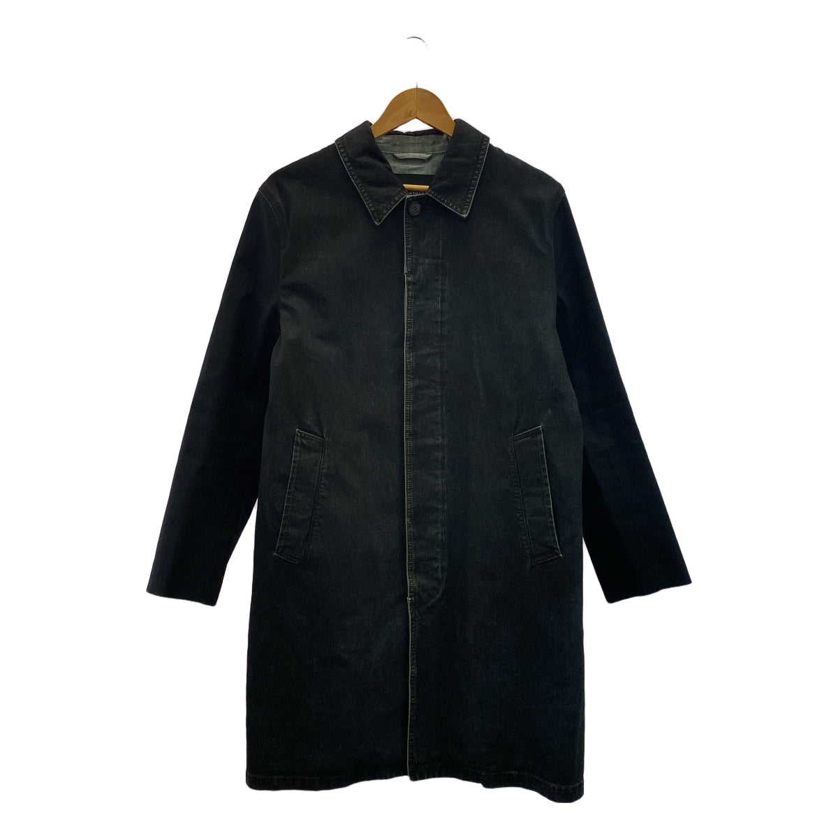 MACKINTOSH / マッキントッシュ | EDIT. コットン デニム 切替 ステンカラーコート | 40 | ブラック | メンズ