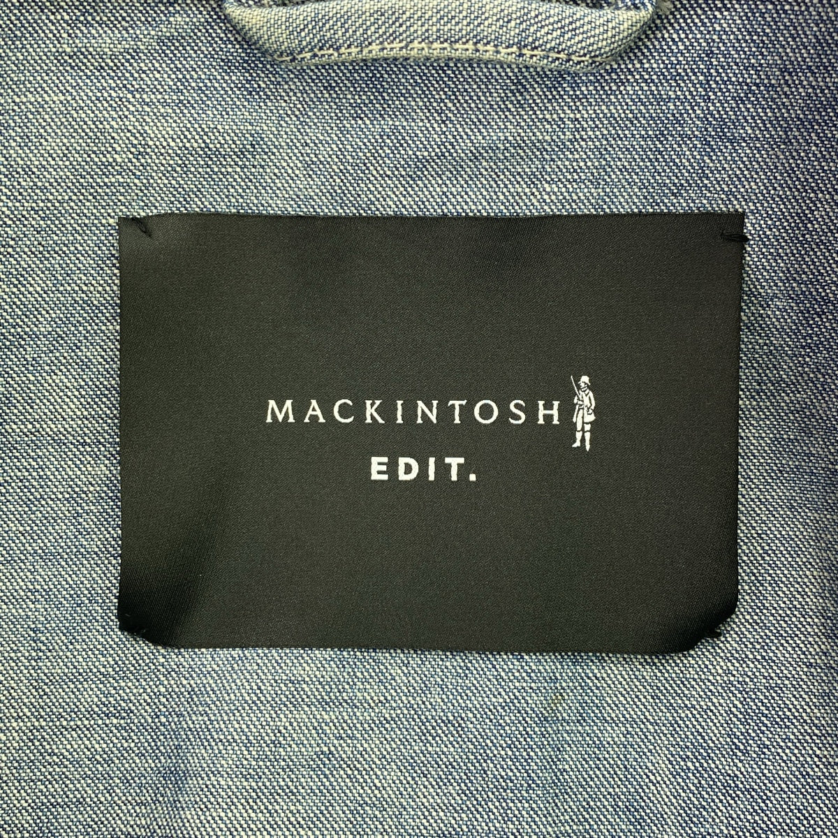 MACKINTOSH / マッキントッシュ | EDIT. コットン デニム 切替 ステンカラーコート | 40 | ブラック | メンズ