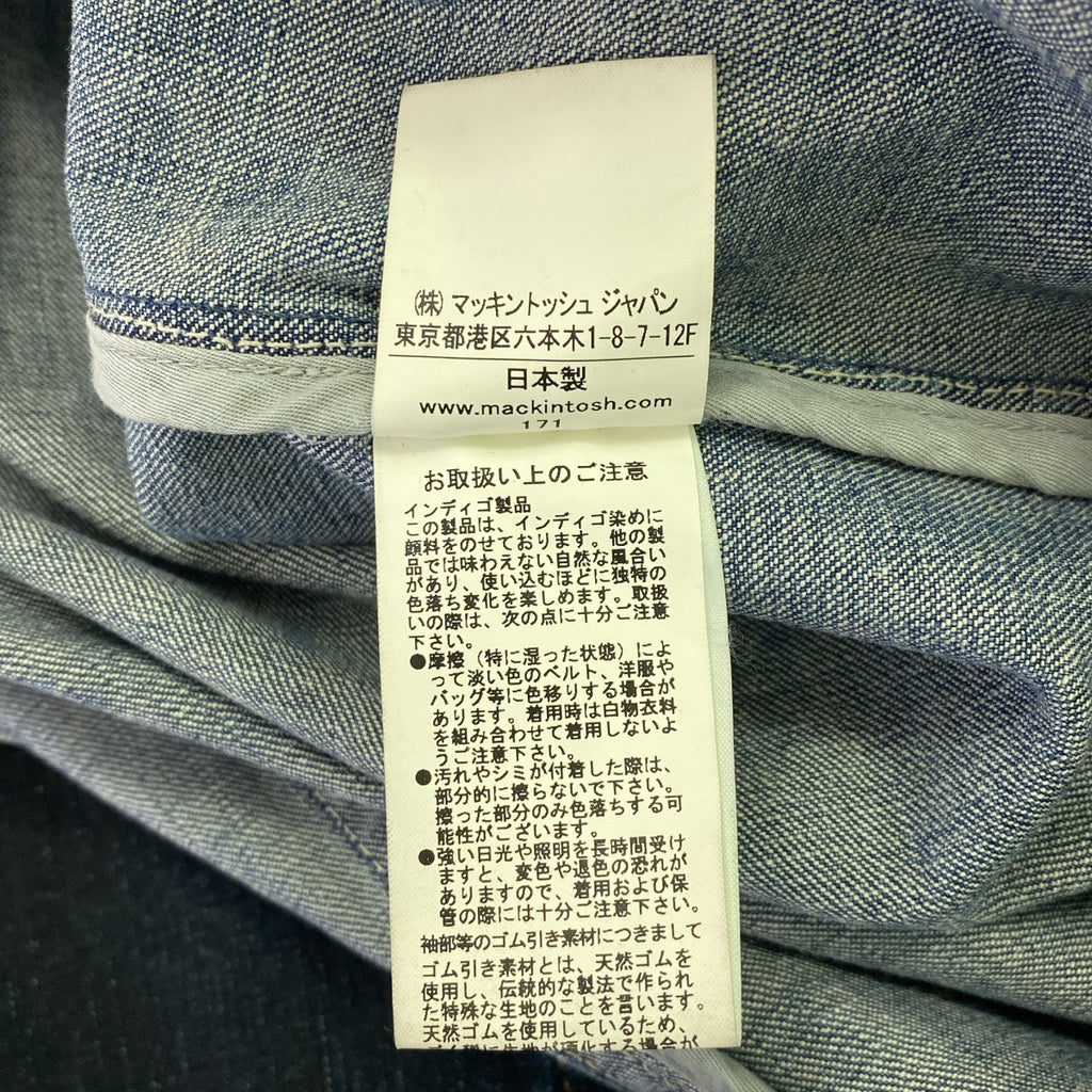 MACKINTOSH / マッキントッシュ | EDIT. コットン デニム 切替 ステンカラーコート | 40 | ブラック | メンズ