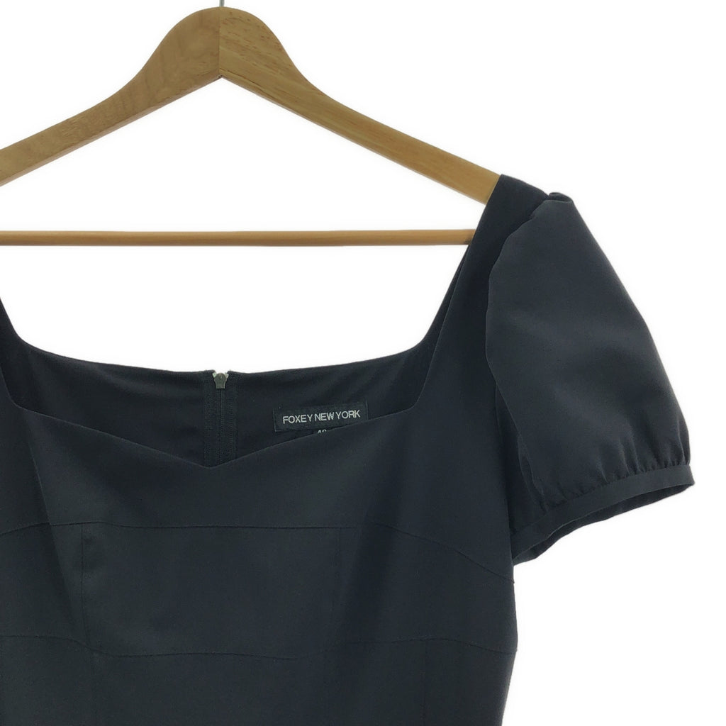【美品】  FOXEY NEW YORK / フォクシーニューヨーク | パフスリーブ スクエアネック ワンピース | 40 | ブラック | レディース