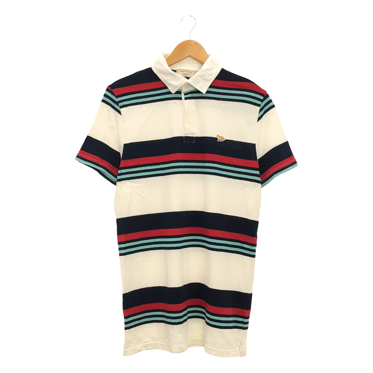 MAISON KITSUNE | Fox logo patch border short sleeve polo shirt | M | Men's