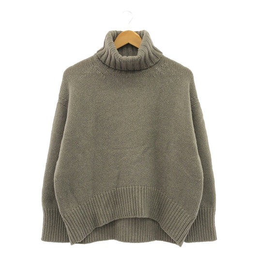 GALERIE VIE | Fine wool high neck pullover knit | S | Greige | Women's