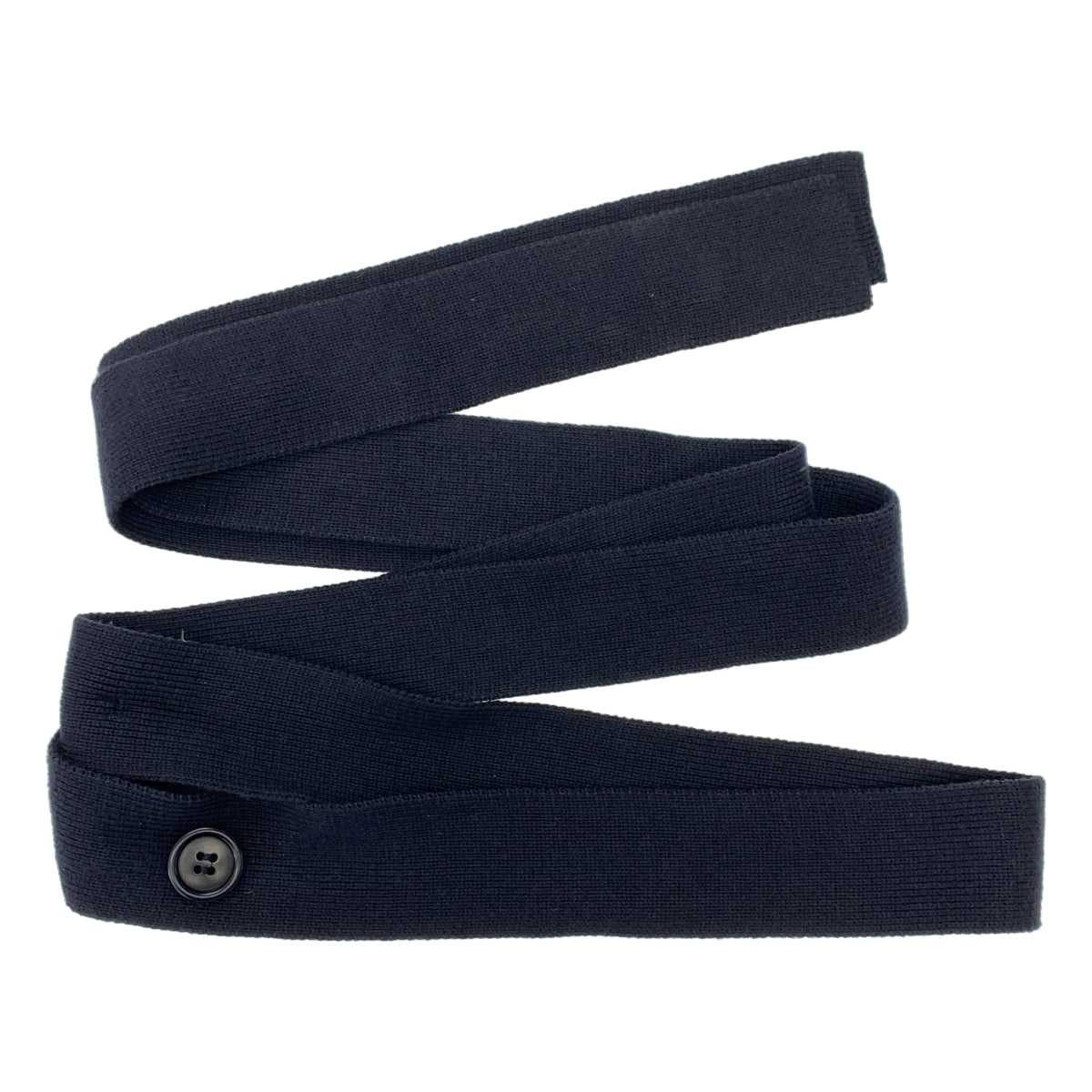 HELMUT LANG / 헬무트랑 | 코튼 니트 벨티드 롱 가디건 코디건 | S | 다크 네이비 | 여성