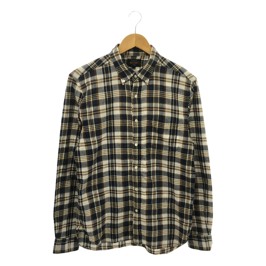 BEAMS PLUS | Check button-down shirt | M | Navy/Brown | Men's