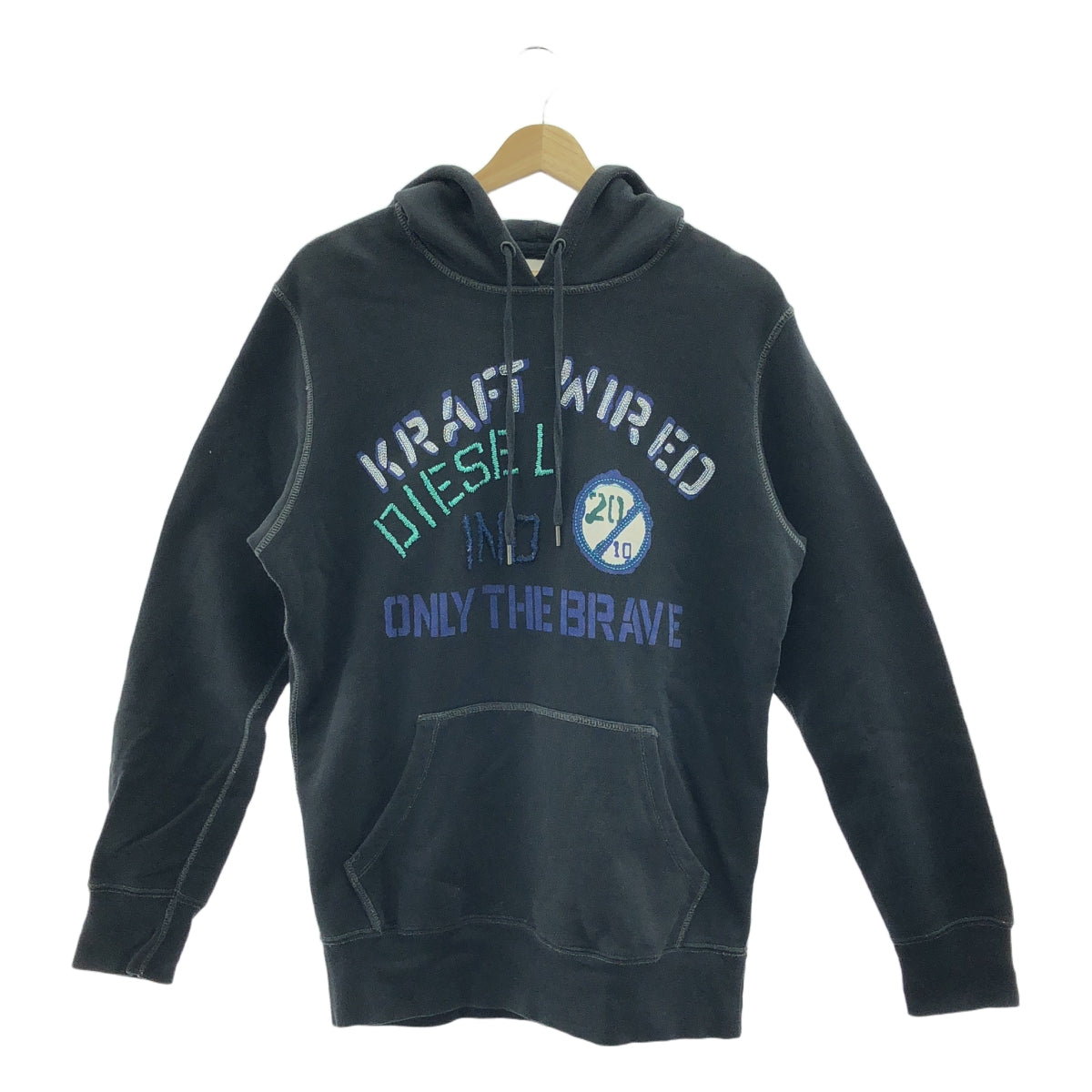 DIESEL / ディーゼル | エンブロイダリー ロゴ スウェット フーディ | M | ブラック | メンズ