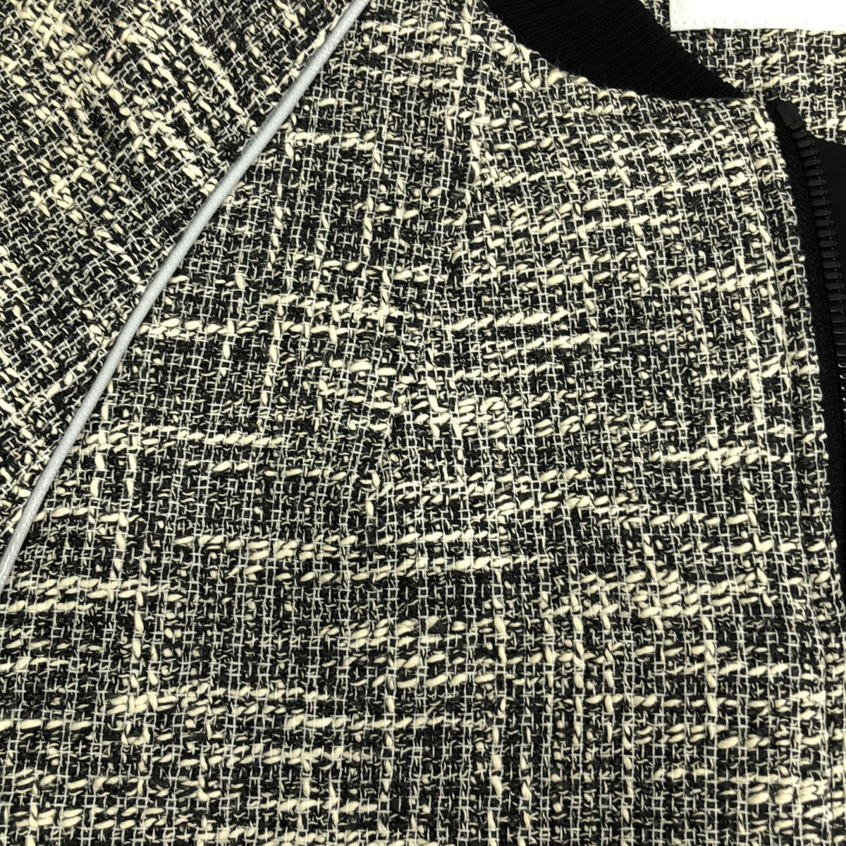 LE CIEL BLEU / 르셸 블루 | 코튼 트위드 리브 블루존 재킷 | F | 화이트 / 블랙 | 여성