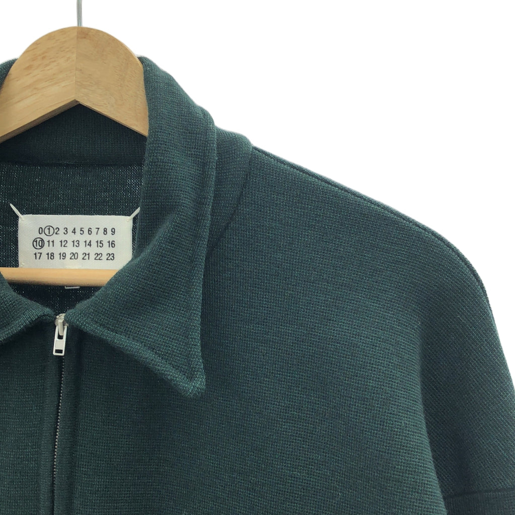 【美品】  Maison Margiela / メゾンマルジェラ | 2023SS | ハーフジップ コットンウール ニット ポロシャツ | S | グリーン | メンズ