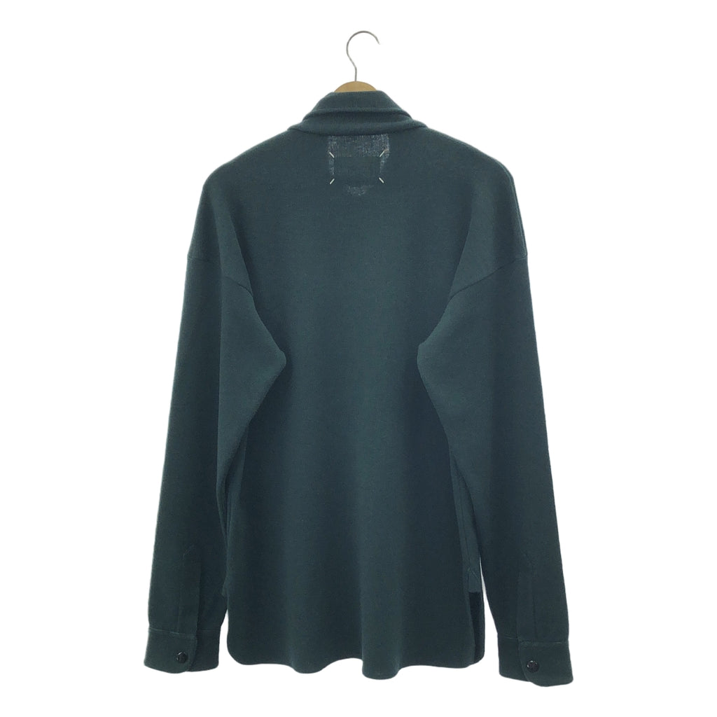【美品】  Maison Margiela / メゾンマルジェラ | 2023SS | ハーフジップ コットンウール ニット ポロシャツ | S | グリーン | メンズ