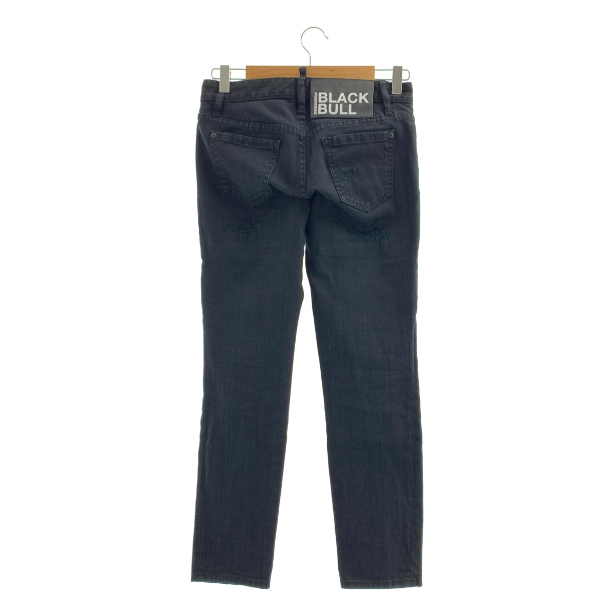 DSQUARED2 / 디스퀘어드 | 2021SS | JENNIFER CROPPED JEAN / 데미지 가공 블랙 데님 팬츠 | 36 |