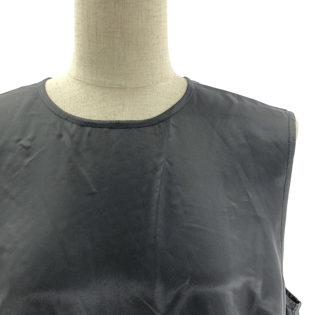 【美品】  noir kei ninomiya / ノワールケイニノミヤ | AD2022 | ノースリーブ キュプラ 切替 チュール ワンピース | M | ブラック | レディース