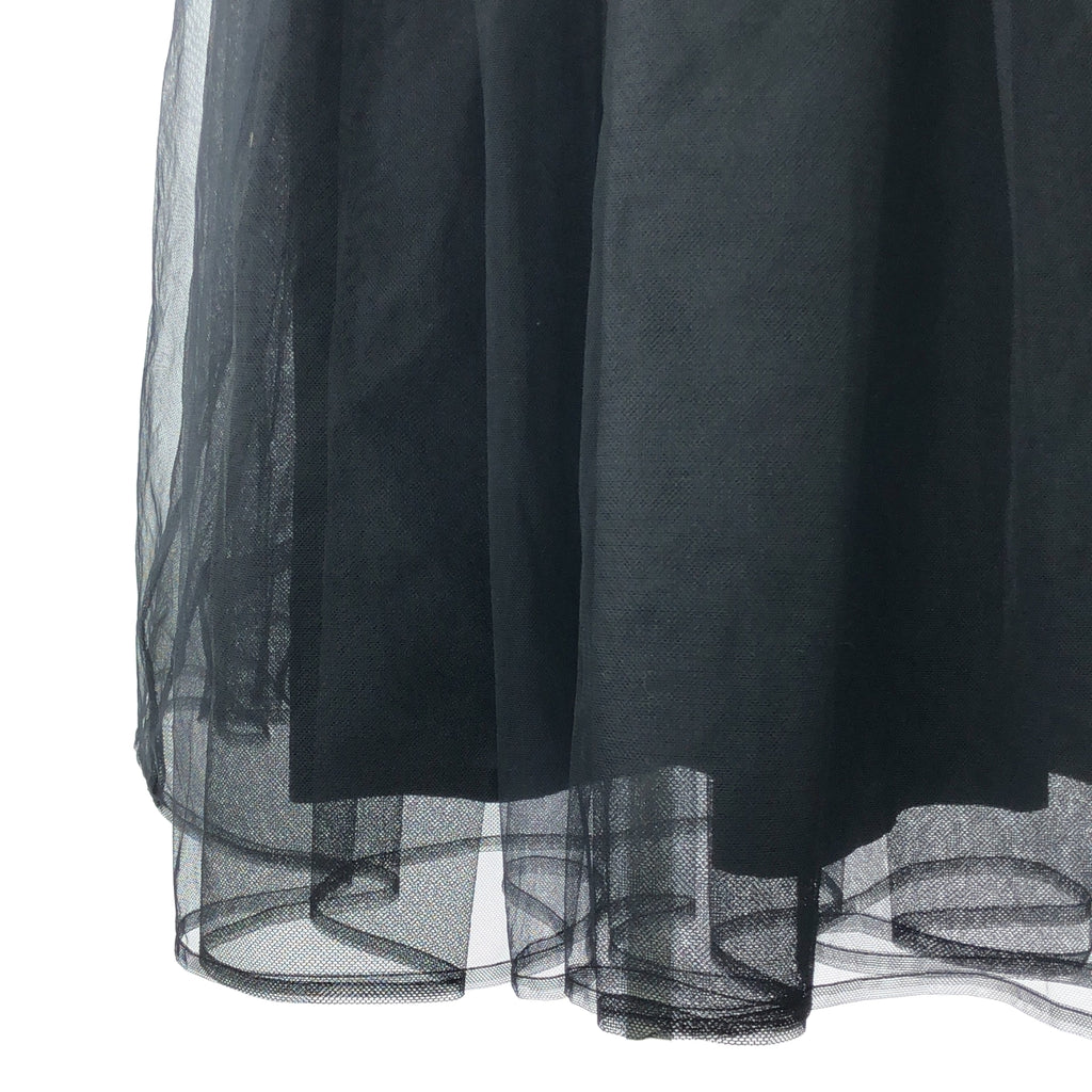 【美品】  noir kei ninomiya / ノワールケイニノミヤ | AD2022 | ノースリーブ キュプラ 切替 チュール ワンピース | M | ブラック | レディース