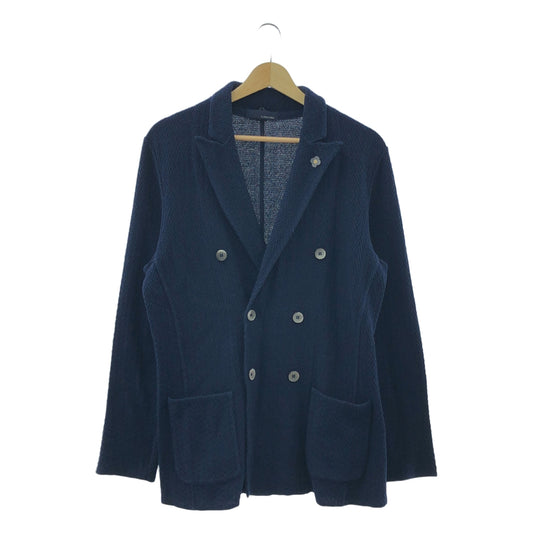 LARDINI / ラルディーニ | ブートニエール コットン ニット ダブル ジャケット | S | メンズ