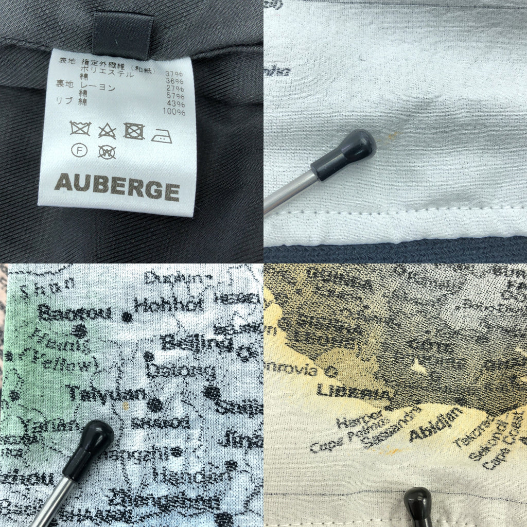 AUBERGE | 2023 秋冬 | 鋰彩手繪提花拉鍊夾克，世界地圖印花 | 尺寸 42 | 男款