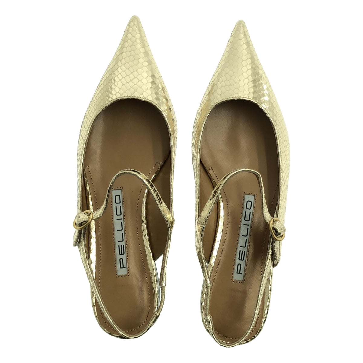 PELLICO / 펠리코 | 메탈릭 포인티드 투 스트랩 펌프스 | 36 1/2 |