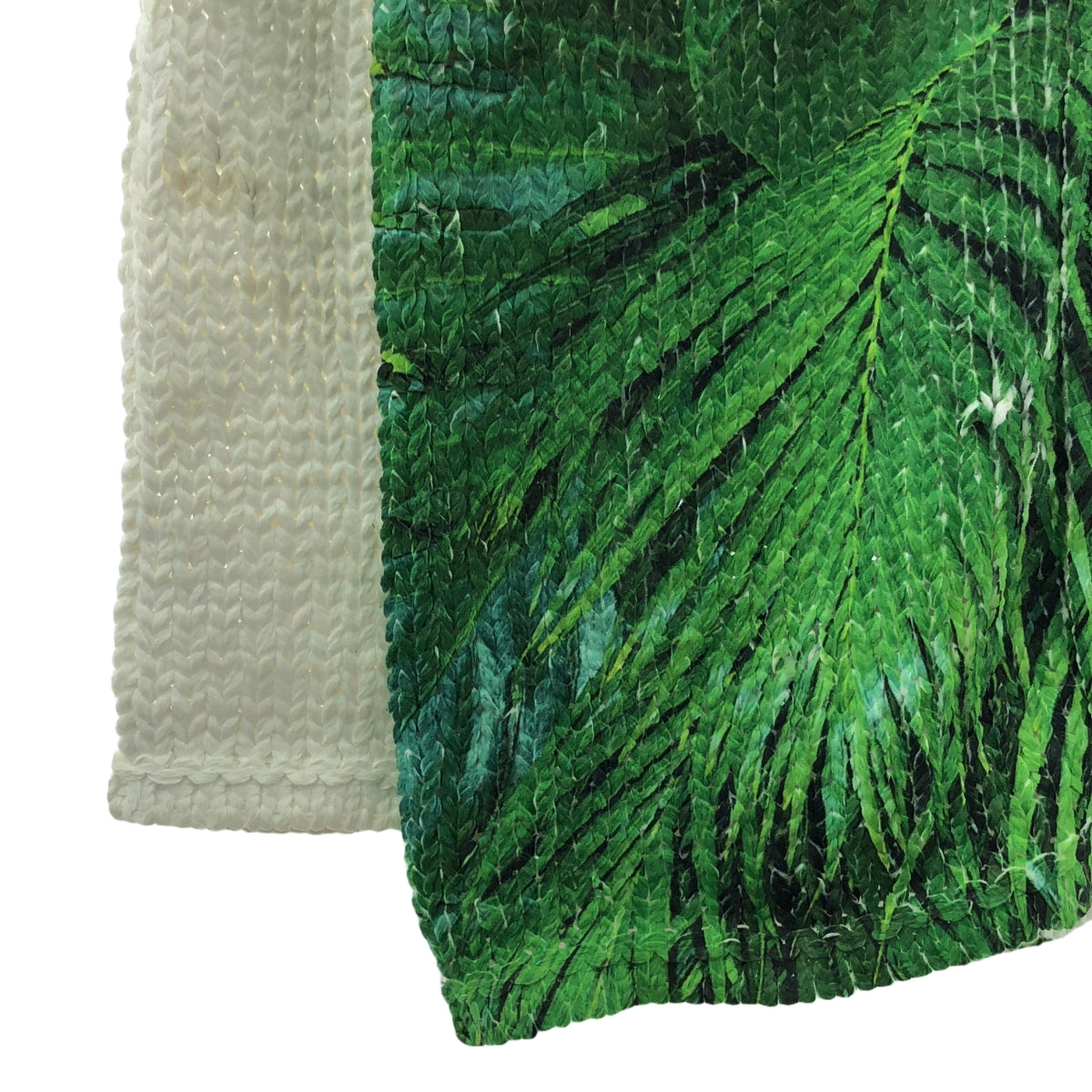 COMME des GARCONS HOMME PLUS | 2024 春夏 | Trompe l'oeil 轉印植物低規格針織開襟衫| SHOPBOP S |綠/白|男士