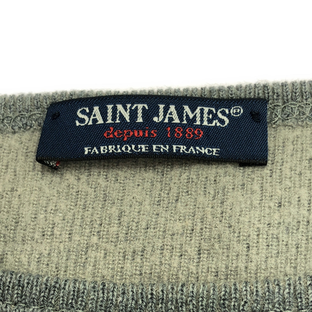 SAINT JAMES / セントジェームス | コットン ウール ダブルフェイス ニット | L | グレー | メンズ