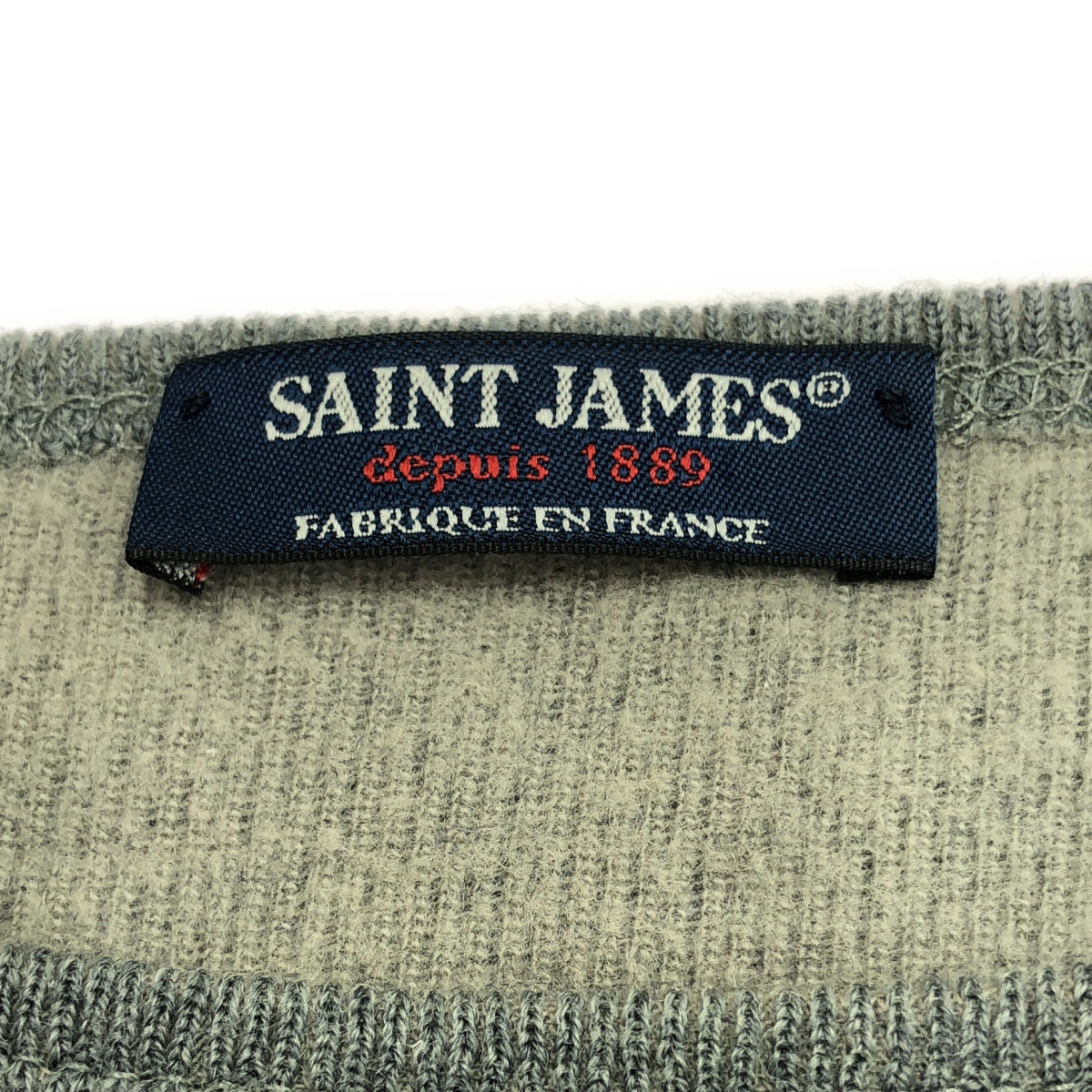 SAINT JAMES | 棉質羊毛雙面針織 | L | 灰 | 男款