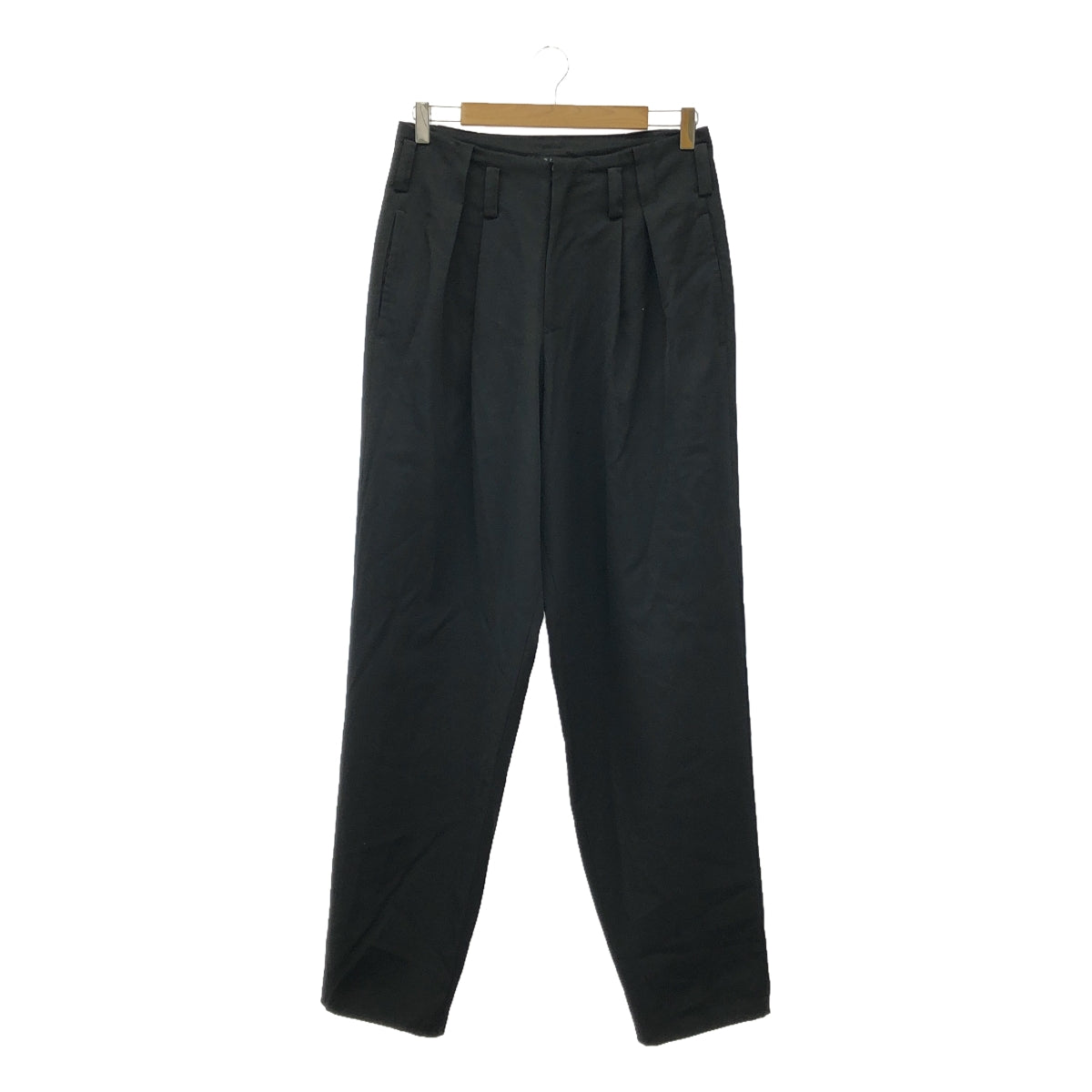 Y's / Y's 山本耀司 | 2001SS | 2褶羊毛褲 |黑色 |女性的