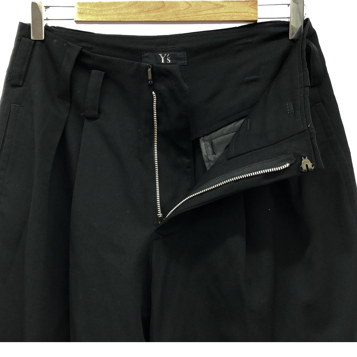 Y's / Y's 山本耀司 | 2001SS | 2褶羊毛褲 |黑色 |女性的