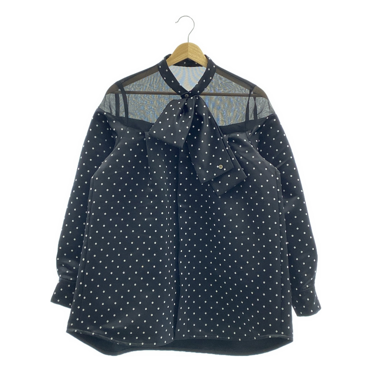 sacai / サカイ | 2023AW | ドット チュール切替 タイ シャツ | 1 | レディース