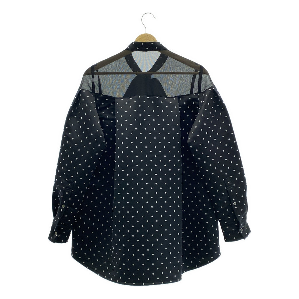 sacai / サカイ | 2023AW | ドット チュール切替 タイ シャツ | 1 | レディース