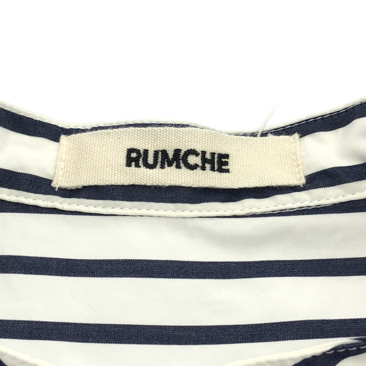 RUMCHE / 램 셰 | 2025SS | Piping Gathered Blouse 스트라이프 파이핑 게더 블라우스 | F |