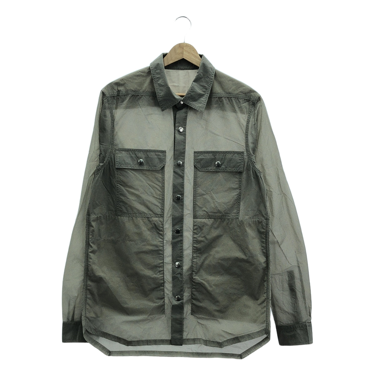 [New] Rick Owens | 2023SS | Outer shirt check shirt jacket | 46 | Gray | Men's