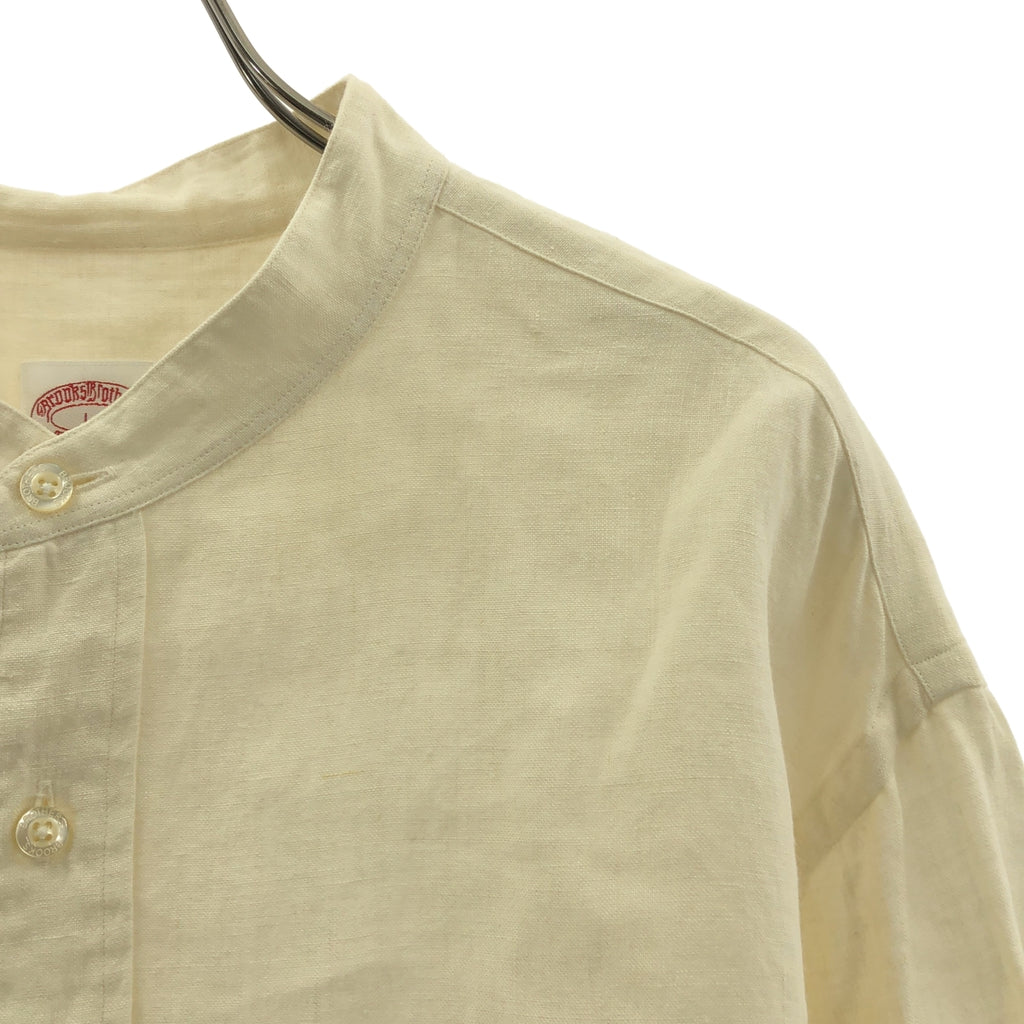 BROOKS BROTHERS / 브룩스 브라더스 | 린넨 밴드 컬러 셔츠 | L | 남성