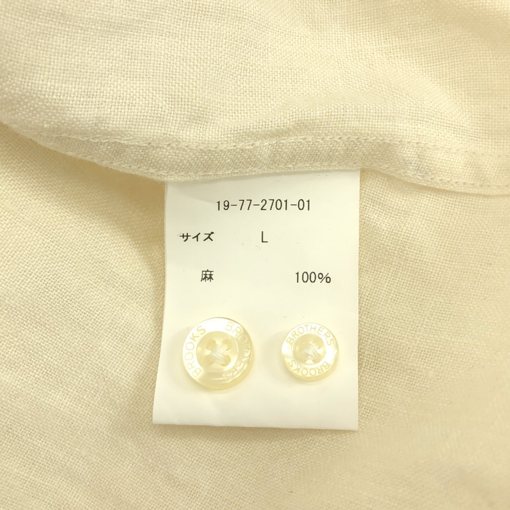 BROOKS BROTHERS / 브룩스 브라더스 | 린넨 밴드 컬러 셔츠 | L | 남성