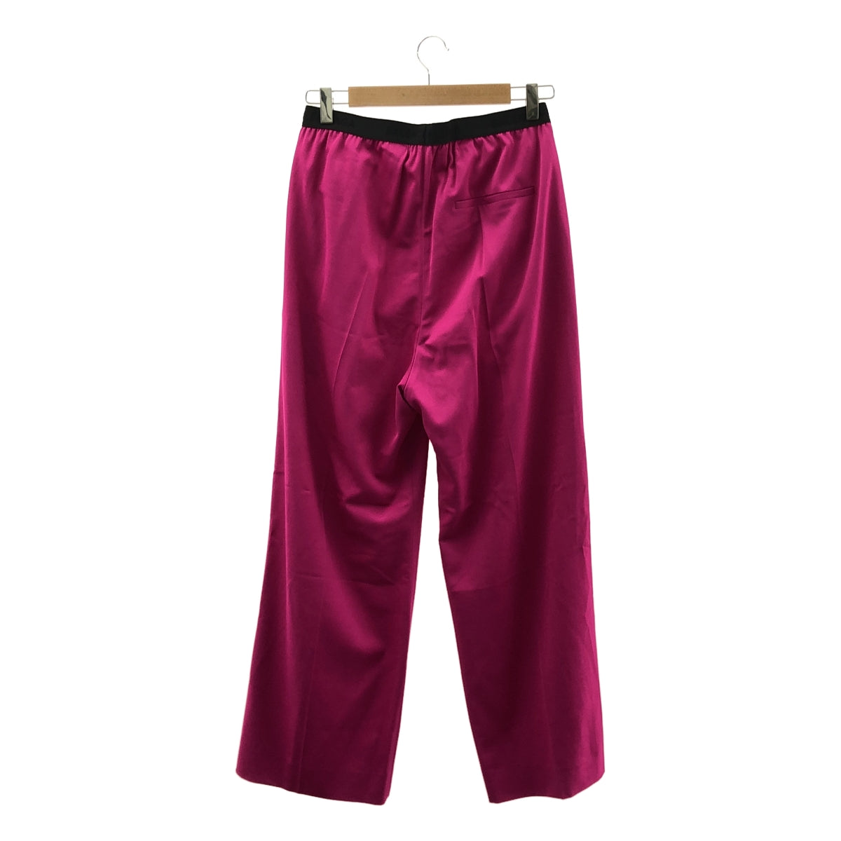 [狀況極佳] BALENCIAGA | 人造絲標誌鬆緊腰休閒褲 | 36碼 | 粉紅色/黑色 | 女款