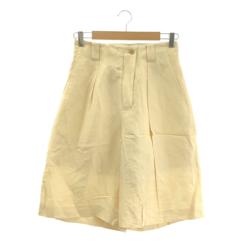 PHOTOCOPIEU / フォトコピュー | リネン シルク ワイド ハーフパンツ | 36 | レディース