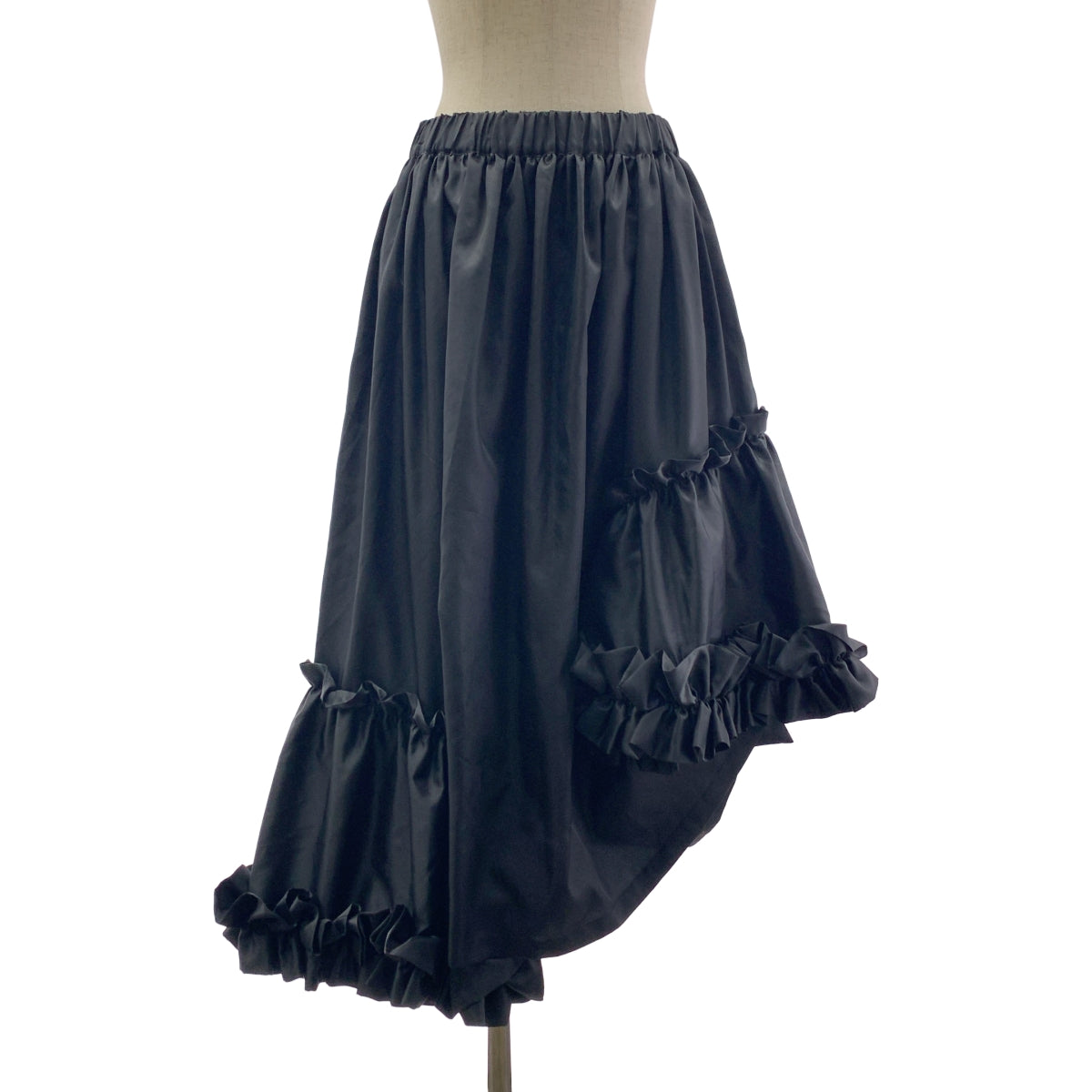 noir kei ninomiya / noir kei ninomiya | 2025SS | 酯類塔夫綢不對稱荷葉邊半身裙 | S | 女款