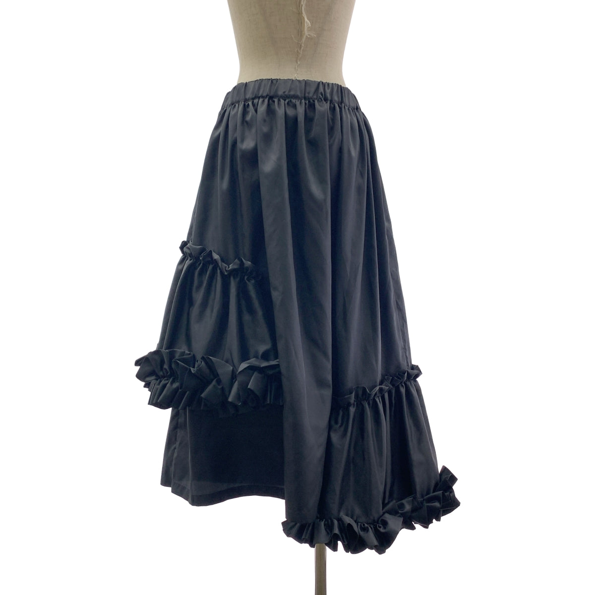 noir kei ninomiya / noir kei ninomiya | 2025SS | 酯類塔夫綢不對稱荷葉邊半身裙 | S | 女款