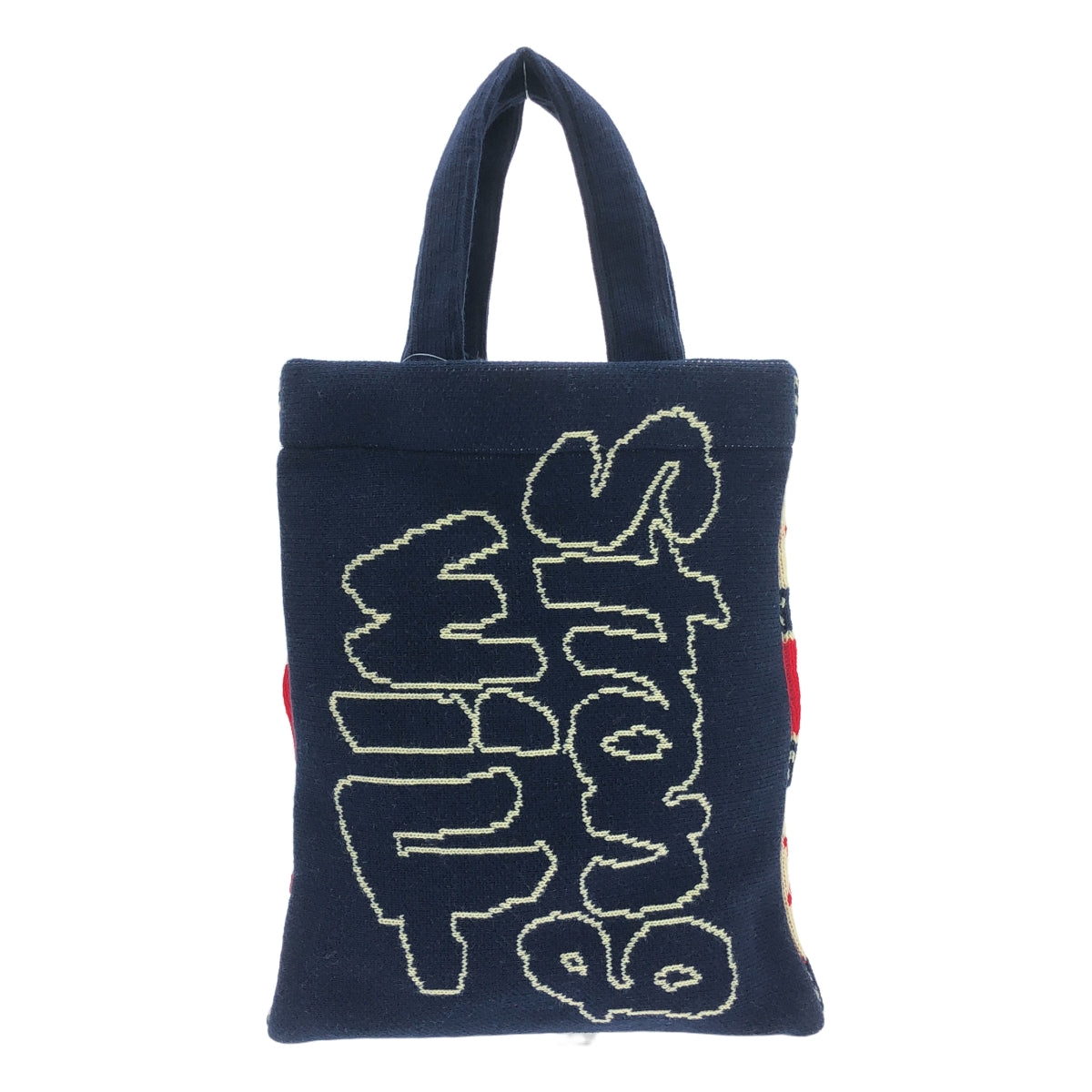 [狀況良好] COMME des GARCONS 襯衫 | 2024AW | 腈綸針織手提包 | 海軍藍 / 紅色 / 象牙白 | 男款