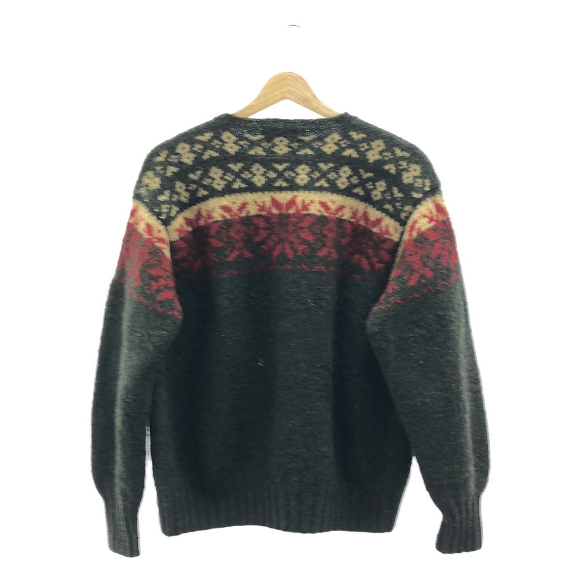 POLO BY RALPH LAUREN / ポロバイラルフローレン | HAND KNIT ノルディック柄 ウール ニット | XL | ダークグリーン / レッド / アイボリー | メンズ