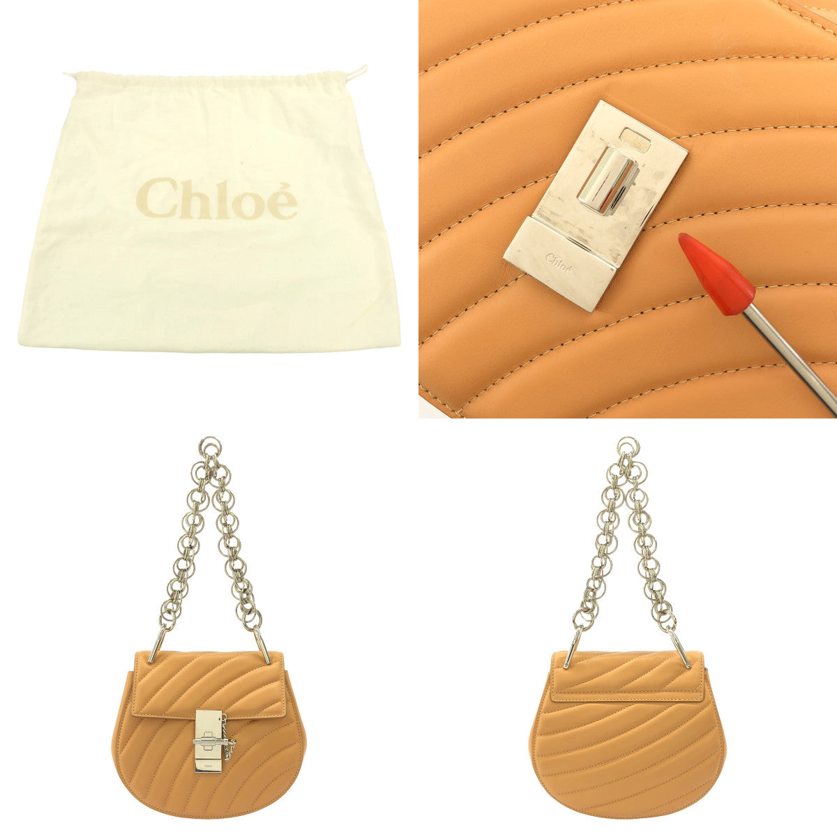 Chloe / クロエ | Drew ドリュー チェーン ショルダーバッグ | ベージュ | レディース