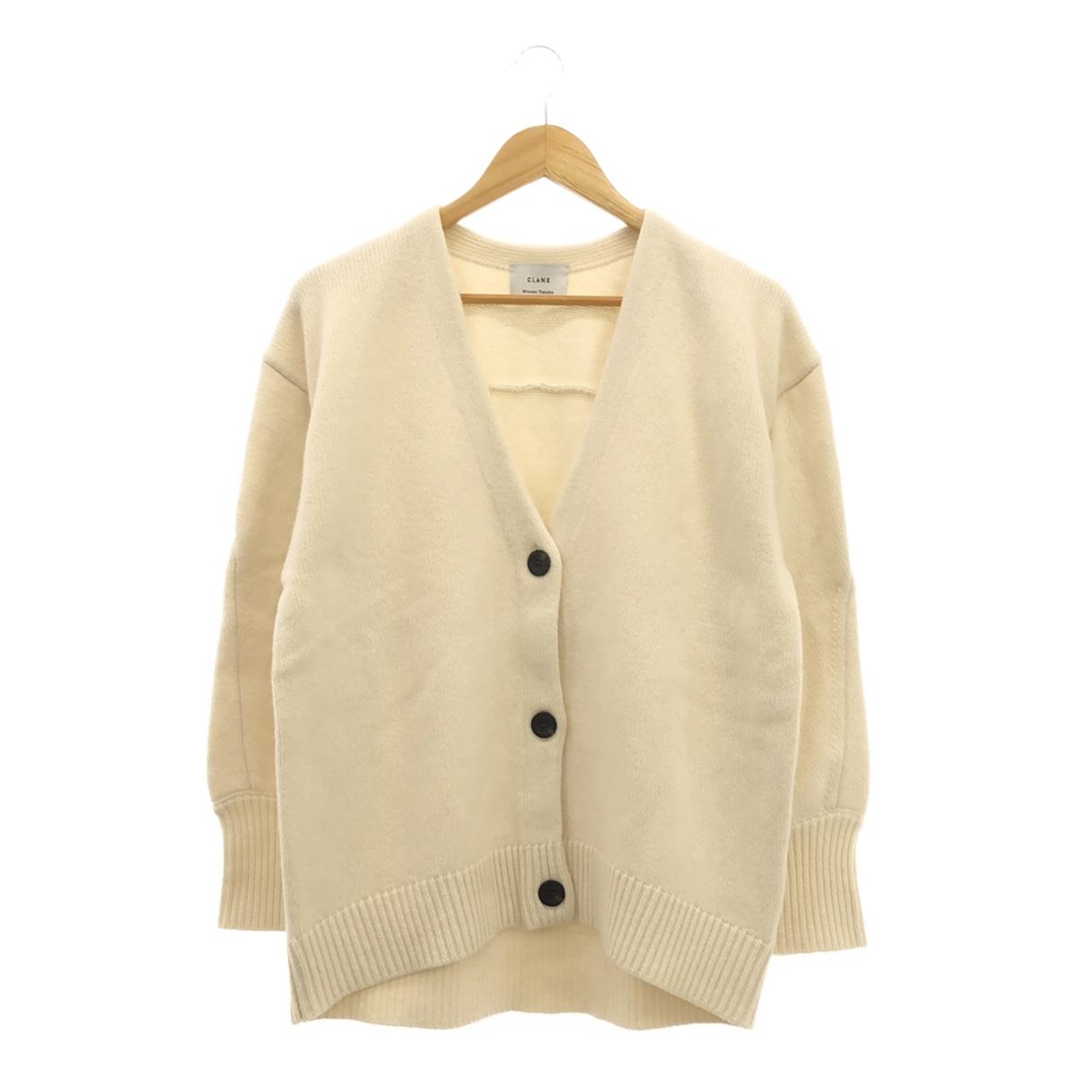 CLANE / CLANE | × MINAMI TANAKA Collaboration VNECK CARDIGAN Wool V-neck knit cardigan | 1 | Ivory | Women's