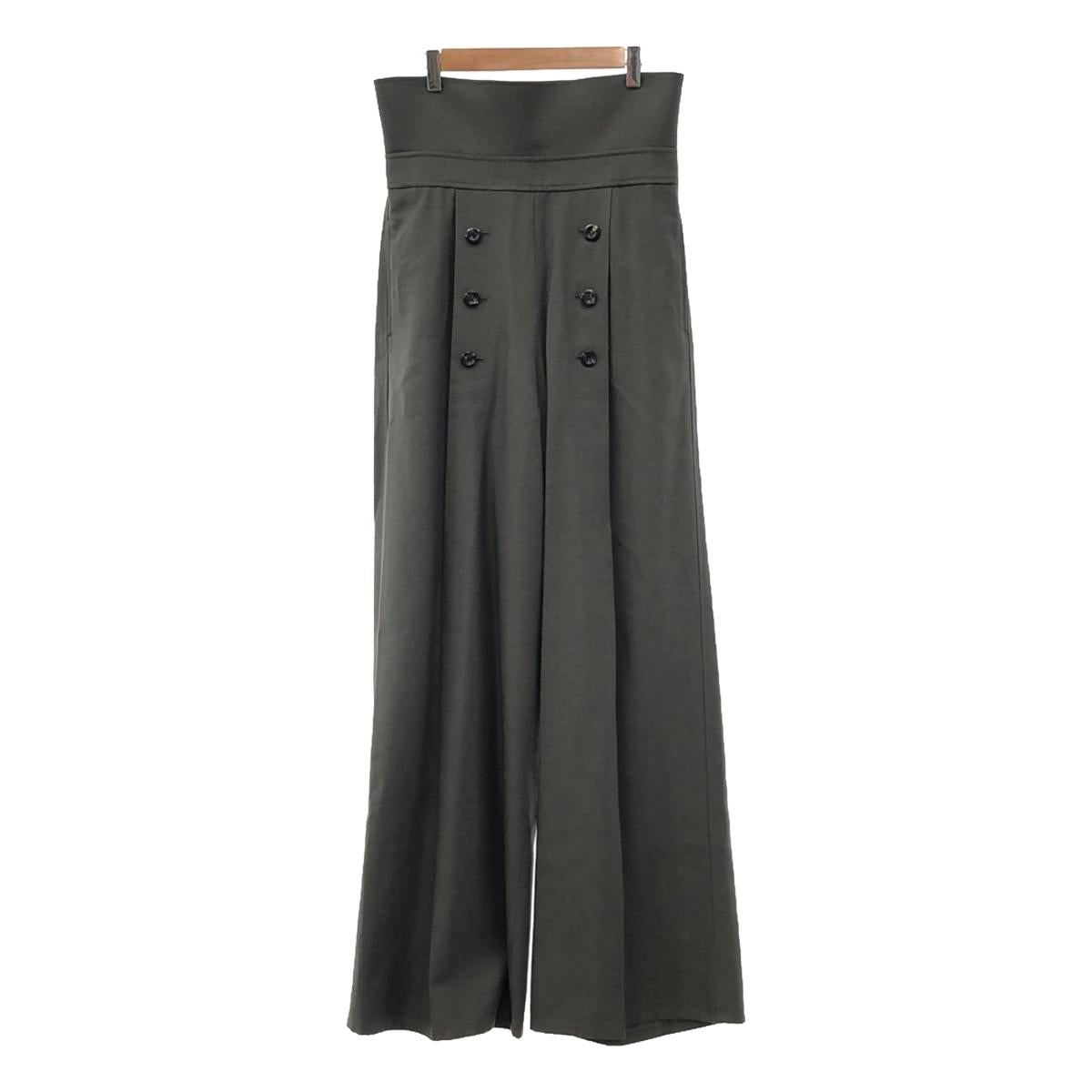 【신품】 THE RERACS / 자릴락스 | 2023SS | BALCOLLAR MARINE SLACKS 와이드 슬랙스 팬츠 | 38 | 카키 | 여성