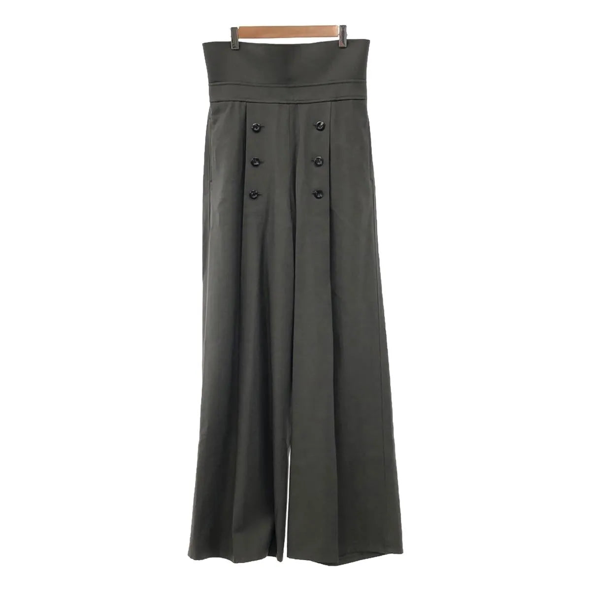 【신품】 THE RERACS / 자릴락스 | 2023SS | BALCOLLAR MARINE SLACKS 와이드 슬랙스 팬츠 | 38 | 카키 | 여성