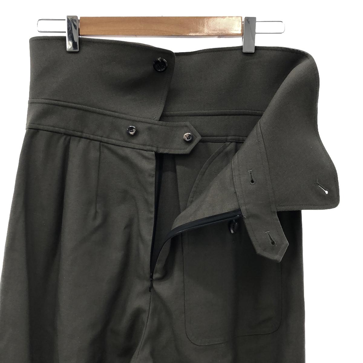 【신품】 THE RERACS / 자릴락스 | 2023SS | BALCOLLAR MARINE SLACKS 와이드 슬랙스 팬츠 | 38 | 카키 | 여성