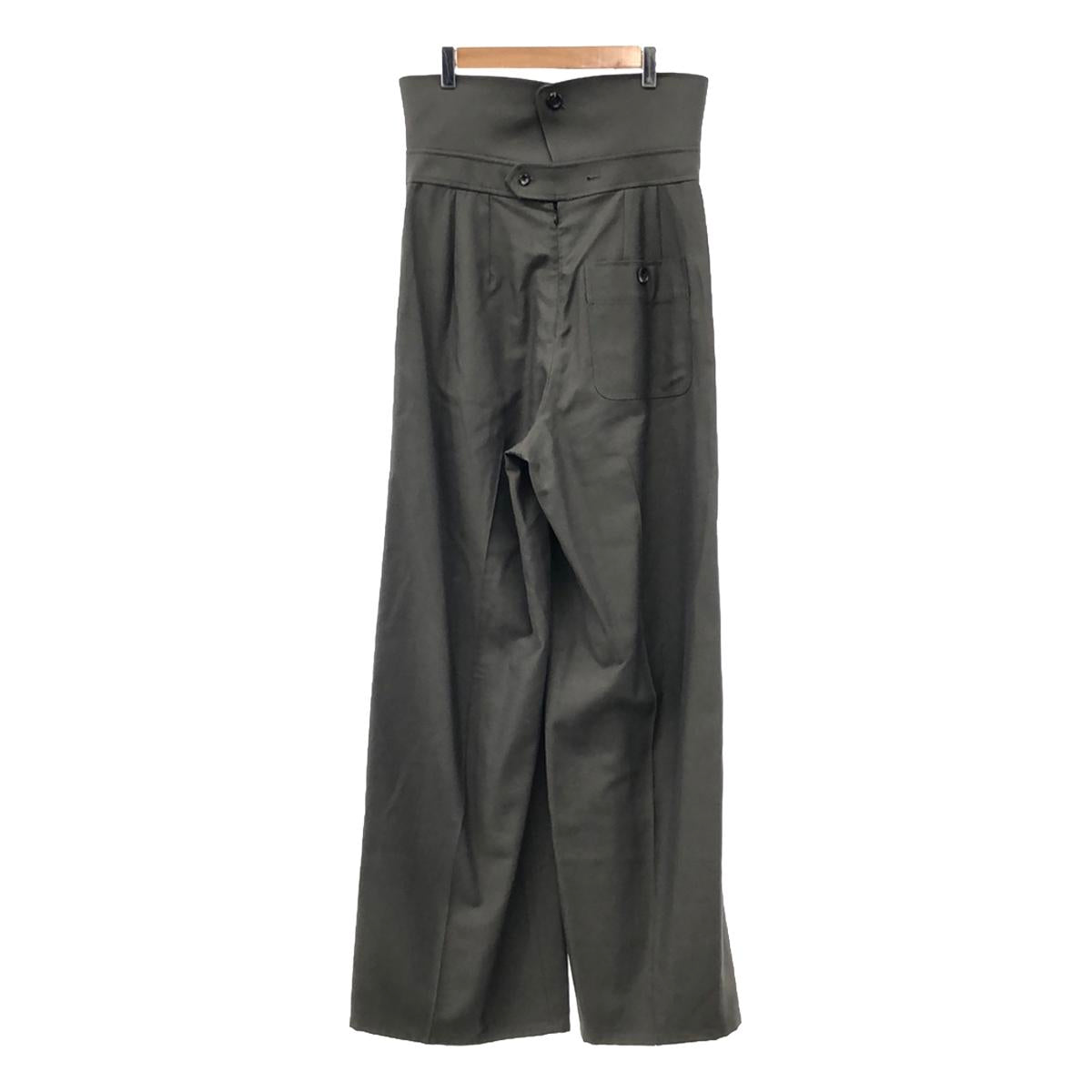 【신품】 THE RERACS / 자릴락스 | 2023SS | BALCOLLAR MARINE SLACKS 와이드 슬랙스 팬츠 | 38 | 카키 | 여성